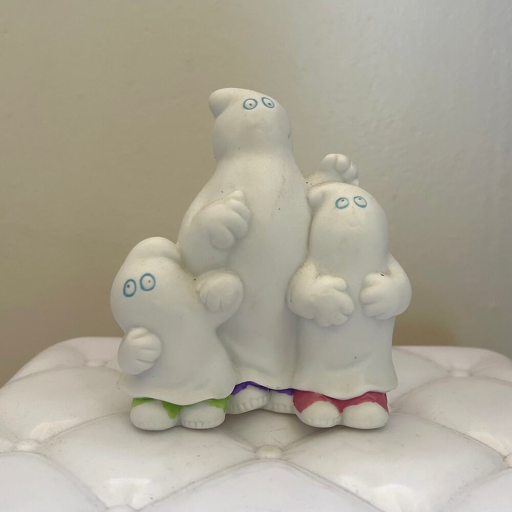 Vintage Porcelain 3 Ghost Figurine Halloween Ghosts Home Decor